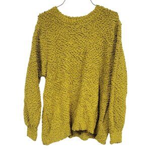 Zenana Womens Textured Mustard Sweater 1X Polyester/Acrylic Made In China